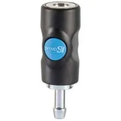 Raccord Rapide Air Comprimé PREVOST - Tuyau Cannelé Ø 6mm - ISO B6 - Corps Composite - Bouton Bleu