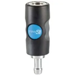Raccord Rapide Air Comprimé PREVOST - Tuyau Cannelé Ø 8mm - ISO B8 - Corps Composite - Bouton Bleu