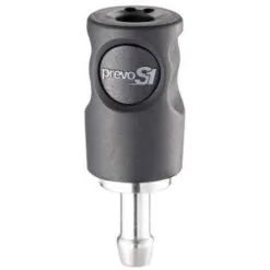 Raccord Rapide Air Comprimé PREVOST - Tuyau Cannelé Ø 10mm - ISO C6 - Corps Composite - Bouton Noir