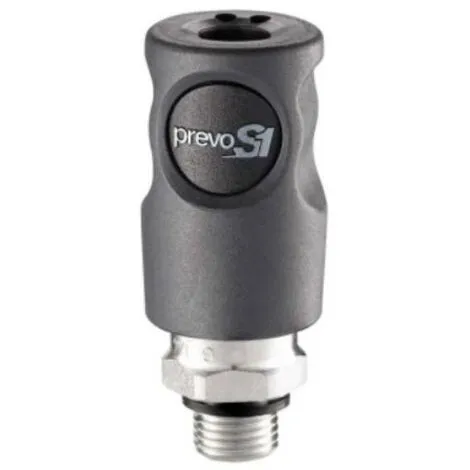 Raccord Rapide Air Comprimé PREVOST - Filetage F.1/4" In M.1/4" - ISO C6 - Corps Composite - Bouton Noir 1 Raccord Rapide Air Comprimé PREVOST - Filetage F.1/4" In M.1/4" - ISO C6 - Corps Composite - Bouton Noir