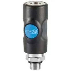 Raccord Rapide Air Comprimé PREVOST - Filetage F.1/4" In M.1/4" - ISO B6 - Corps Composite - Bouton Bleu