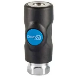 Raccord Rapide Air Comprimé PREVOST - Filetage M.3/8" In F.3/8" - ISO B6 - Corps Composite - Bouton Bleu