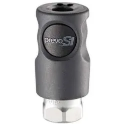 Raccord Rapide Air Comprimé PREVOST - Filetage M.1/4" In F.1/4" - ISO C6 - Corps Composite - Bouton Noir