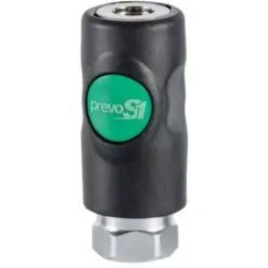 Raccord Rapide Air Comprimé PREVOST - Filetage M.1/4" In F.1/4" - Européen 7.2/7.4mm - Corps Composite - Bouton Vert