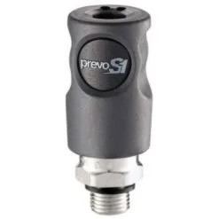 Raccord Rapide Air Comprimé PREVOST - Filetage F.3/8" In M.3/8" - ISO C6 - Corps Composite - Bouton Noir