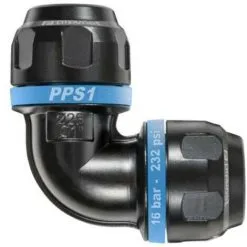 Raccord Coudé Pour Air Comprimé PPS1 9C25 Prevost - Ø 25mm - Aluminium - Noir