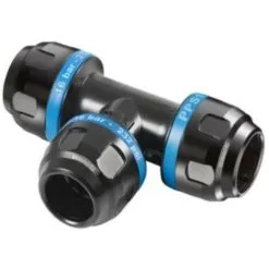 Raccord En Té Pour Air Comprimé PPS1 TE25 Prevost - Ø 25mm - Filetage 40mm - Aluminium - Noir