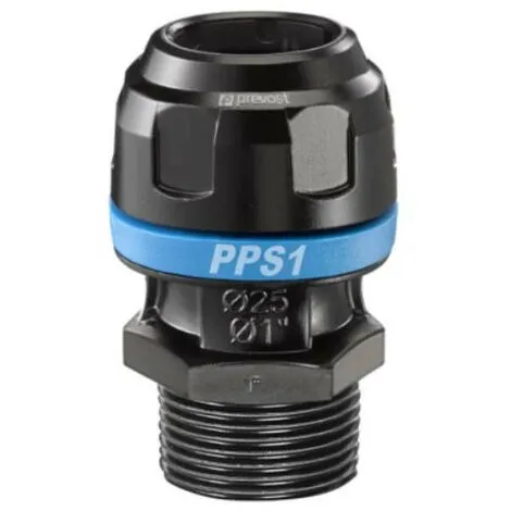 Raccord Droit Pour Air Comprimé PPS1 MM2527 Prevost - Ø 25mm - Filetage 3/4 - Aluminium - Noir 1 Raccord Droit Pour Air Comprimé PPS1 MM2527 Prevost - Ø 25mm - Filetage 3/4 - Aluminium - Noir