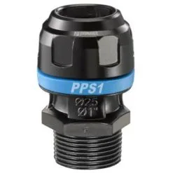 Raccord Droit Pour Air Comprimé PPS1 MM2512 Prevost - Ø 25mm - Filetage 1/2 - Aluminium - Noir