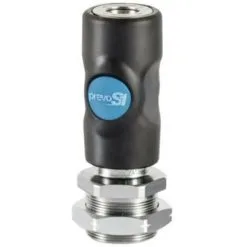 Raccord Pour Traversée De Cloison Prevost - Filetage F.1/4" Vers F.1/4" - ISO B - Corps Composite - Bouton Bleu